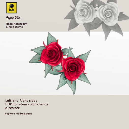 *LODE* Head Accessory - Rose Pin [pink]