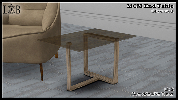~L:B~ MCM End Table- Olive