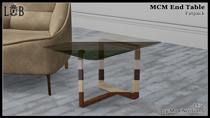 ~L:B~ MCM End Table- Fatpack