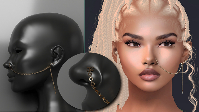 The French Collection Nose to ear piercing Gold 
