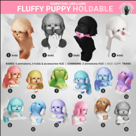 2. SEmotion Libellune Fluffy Puppy Holdable RARE