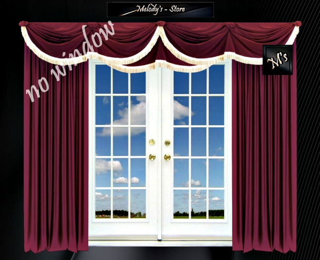 M's - Dark Pink Curtain - Decorated With Fringes