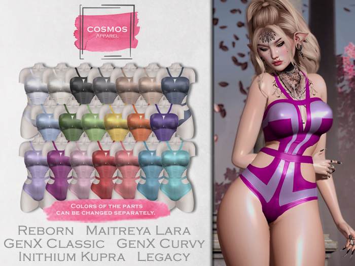 [COSMOS] Zarina Swimsuit Satin / 20 Colors Fatpack
