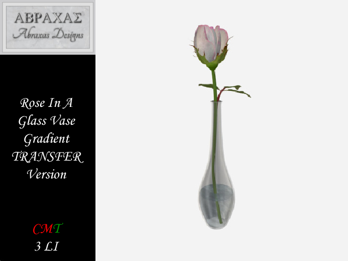 Rose In A Glass Vase - TRANS - Pink Gradient