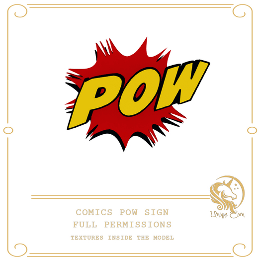 Full Perm Comics POW Sign