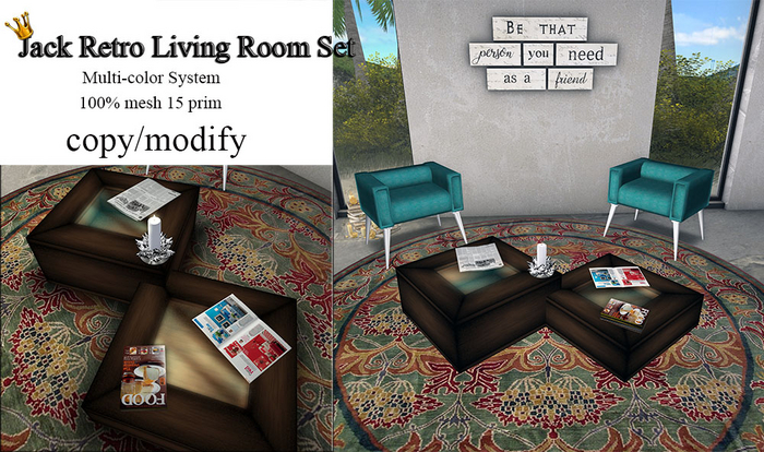Jack Retro Living Room Set (Multi-color System)