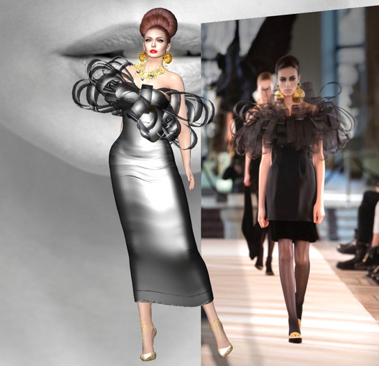 Adri De Luxe Alta Moda Ribbons  Dress
