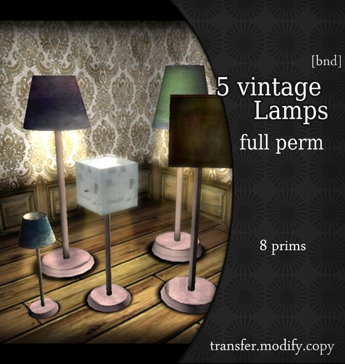 5 vintage Lamps //Full perm