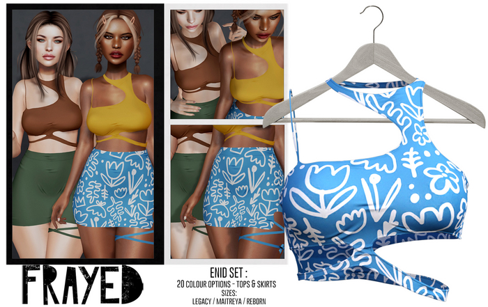 Frayed - Enid Top - Doodle [Blue]