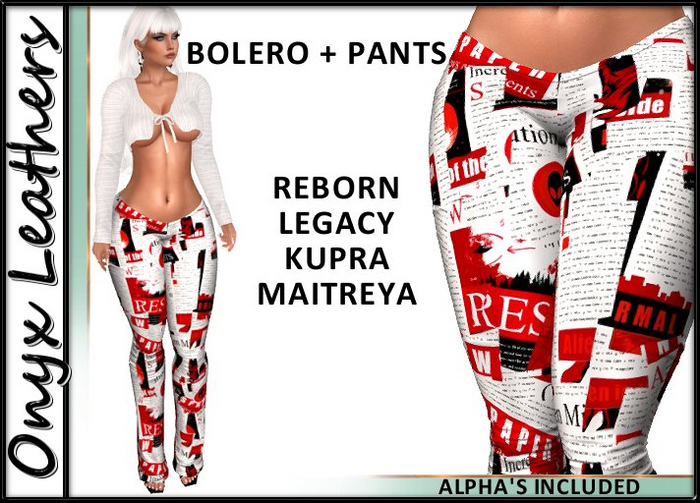 Clipping pants with Ribbed Bolero