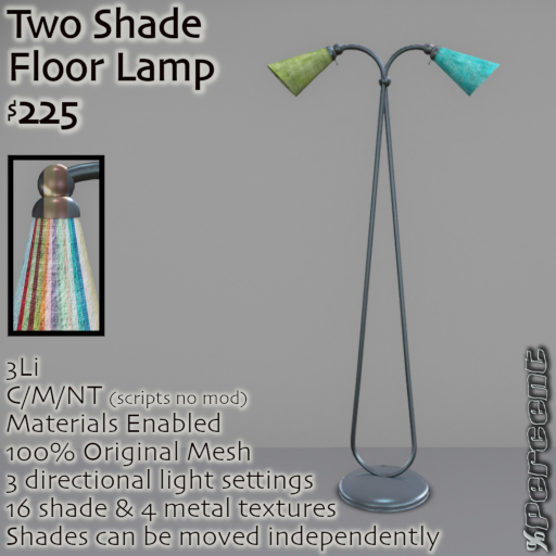 % Two Shade Floor Lamp (multi) *MESH*