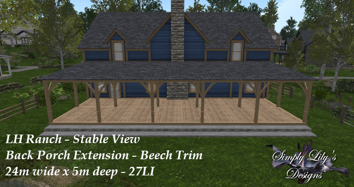LH Ranch - Stable View/Stable Ridge Extension for Front or Back Porch - Beech Trim ~SLDM~