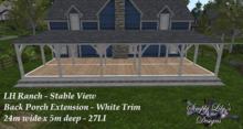 LH Ranch - Stable View/Stable Ridge Extension for Front or Back Porch - White Trim ~SLDM~