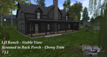 LH Ranch - Stable View/Stable Ridge Screen Enclosure for Back Porch - Ebony Trim