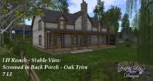 LH Ranch - Stable View/Stable Ridge Screen Enclosure for Back Porch - Oak Trim