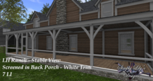 LH Ranch - Stable View/Stable Ridge Screen Enclosure for Back Porch - White Trim