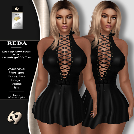 [69] Reda Laceup Mini Dress [box] black