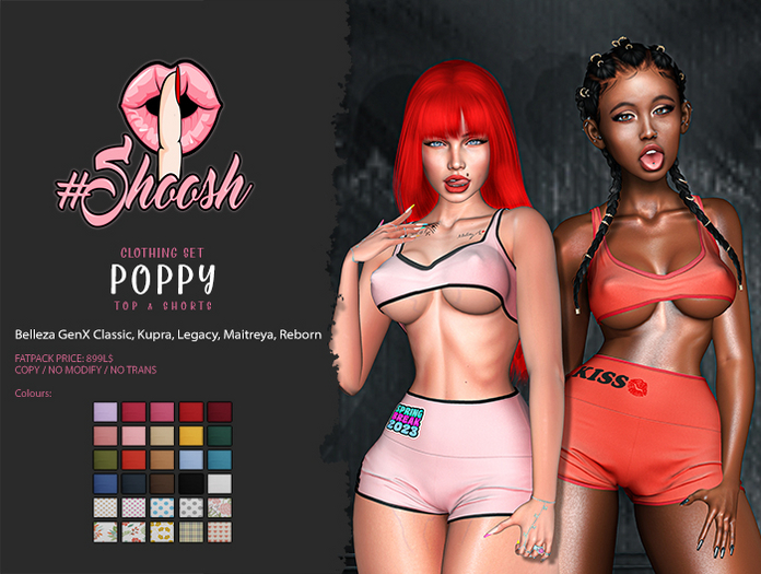 #SHOOSH - Poppy Top & Shorts [MEGAPACK]