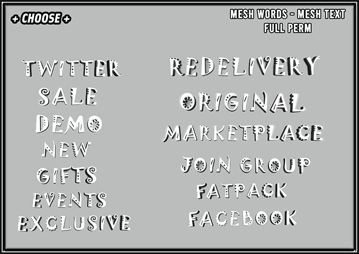 . + CHOOSE + . MESH WORDS/SIGNS no EFFECT