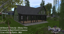 LH Ranch - Grizzly Point/Grizzly Pass Screen Back Porch - Ebony Trim ~SLD MESH~