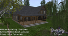 LH Ranch - Grizzly Point/Grizzly Pass Screen Back Porch - Oak Trim ~SLD MESH~
