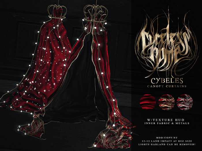 [CURELESS+HOME] Cybeles Canopy Curtains  / RED