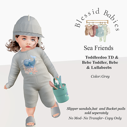 BlessidBabies Sea Friends GREY (Add)