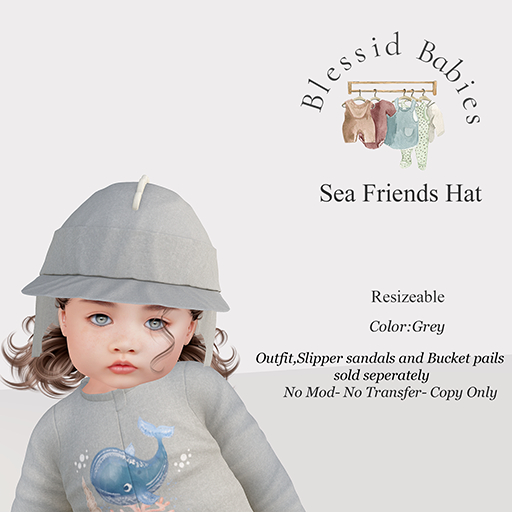BlessidBabies Sea Friends Hat GREY Resizer (Add)