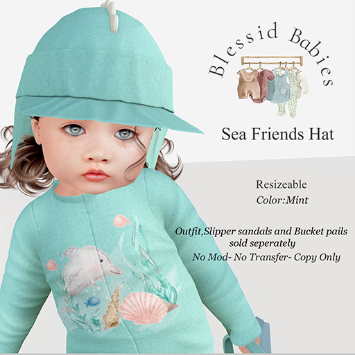 BlessidBabies Sea Friends Hat MINT (Add)
