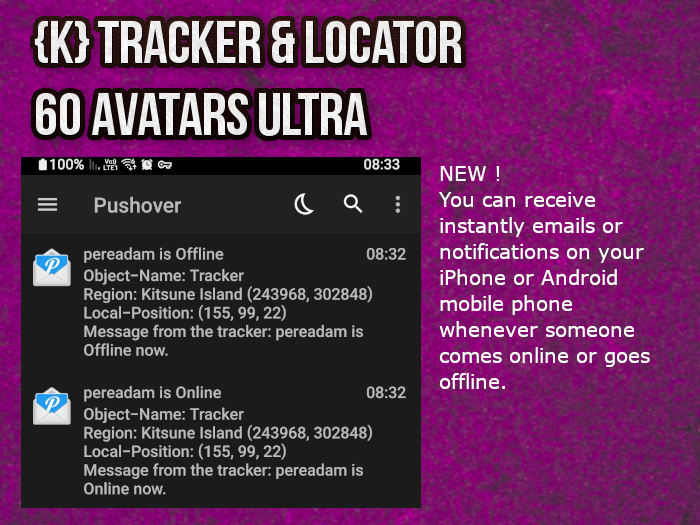 {K} iPhone/Android Tracker  HUD Ultra - Receive notifications on your mobile phone