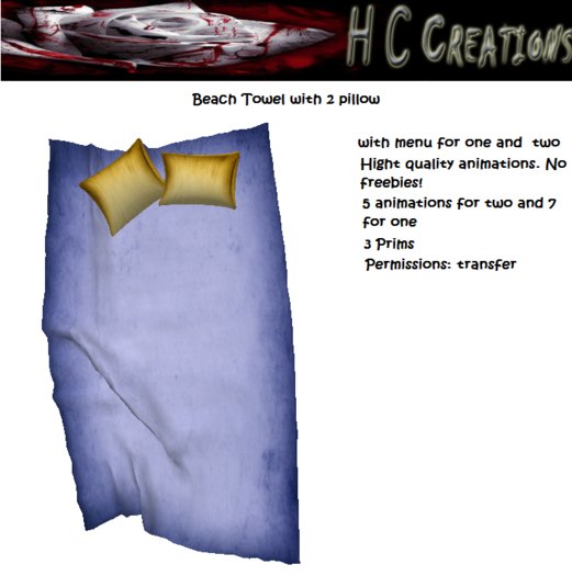 NEW! PROMO! Beach towel Grunge Blue with menu