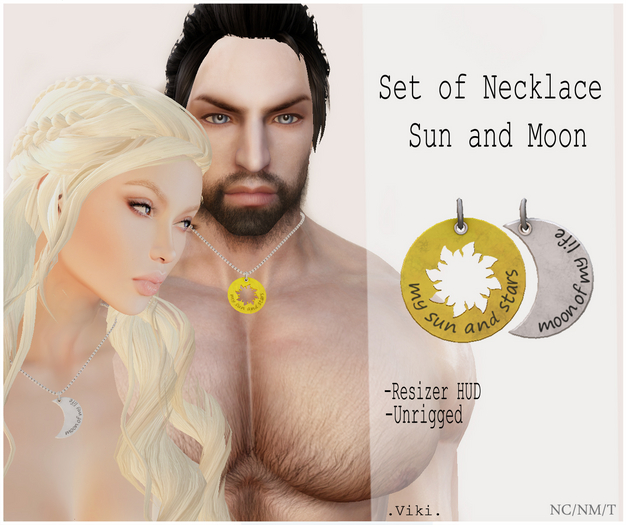 .Viki.  Set of Necklace - Sun and Moon (No copy/Transfer) (Box)