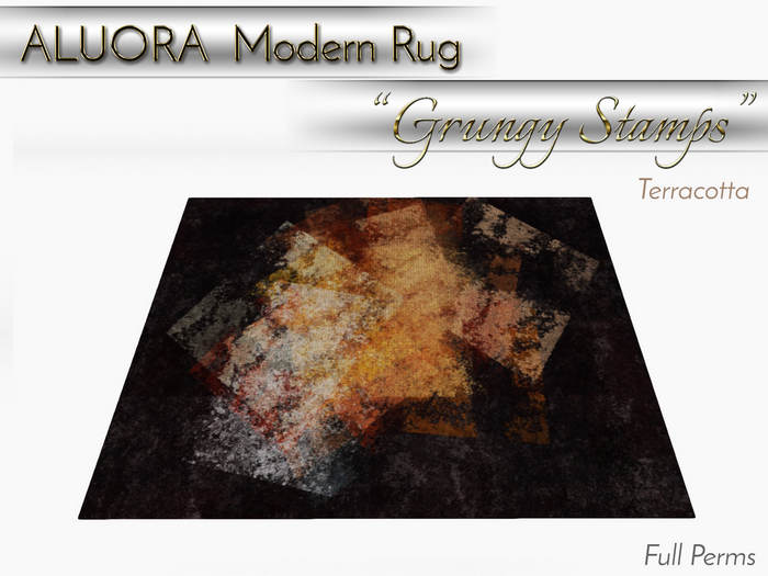 ALUORA Rug "Grungy Stamps" Terracota - Full Perms