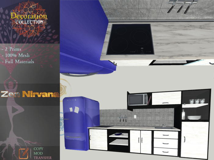 Modern Style Kitchen Blue Fridge