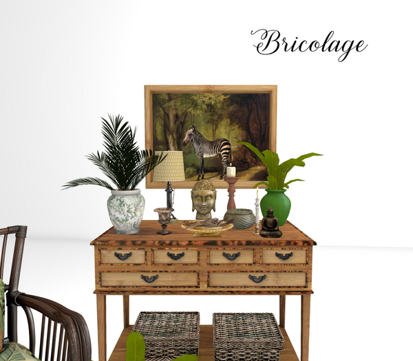 Bricolage Rousseau Bamboo Console Table & Deco