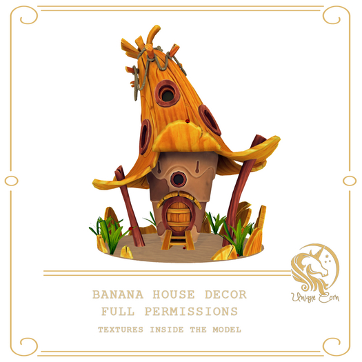 Full Perm Banana House Decor
