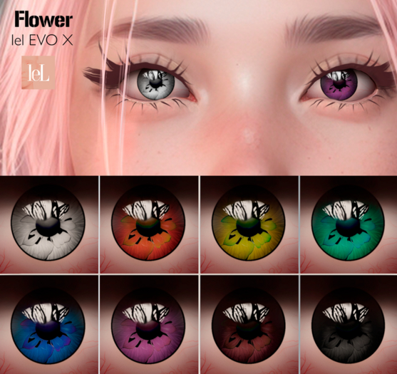 .:: GEZI ::.  Applier Eyes Flower (Lelutka Evo)