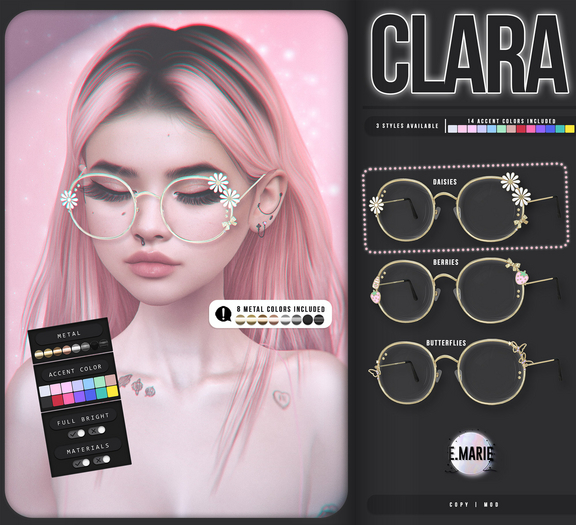 e.marie // clara glasses : daisies