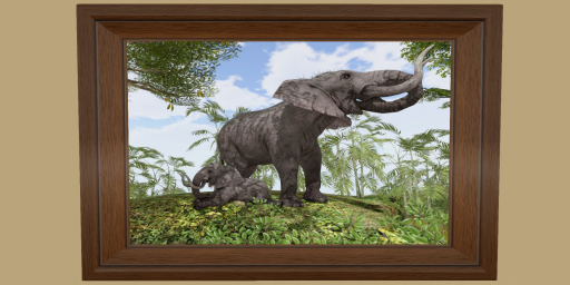 Mesh Frame Original Photography *Elephant an Baby lg