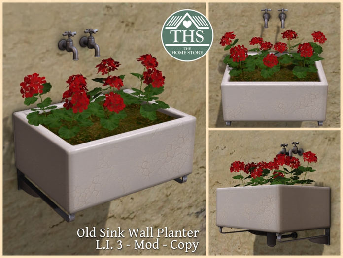 PLANTER, GERANIUMS PLANTER, SINK PLANTER