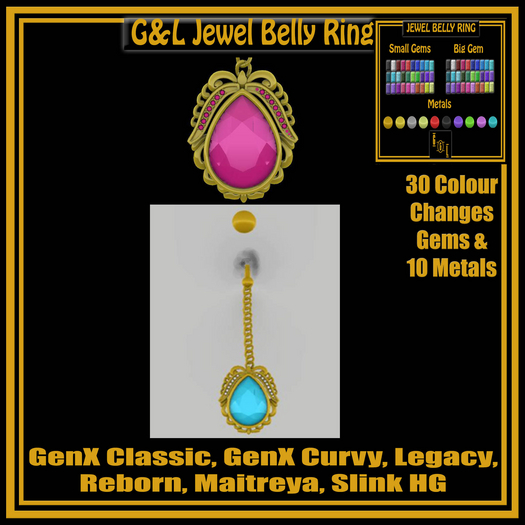 G&L JEWELLED BELLY BUTTON RING