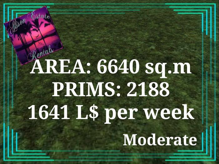 ALISON ESTATE RENTALS - LAND FOR RENT - 6640SQ.M 2188PRIMS L$1641/WEEK!!