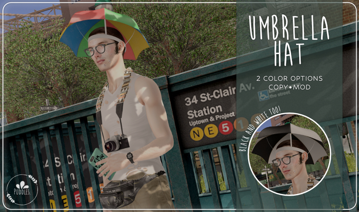 Puddles. Umbrella Hat 