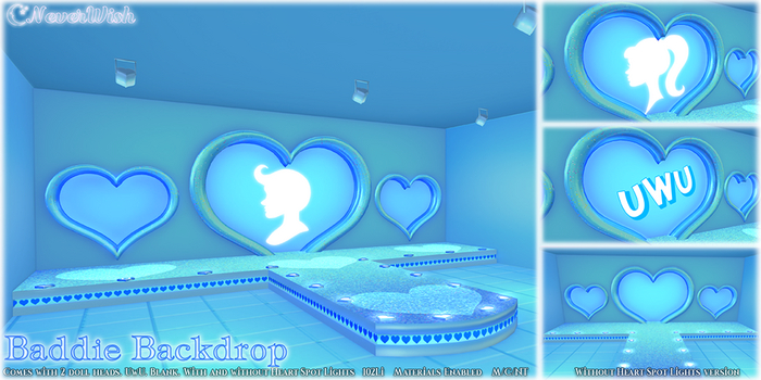 *NeverWish* Baddie Runway Backdrop - Blue