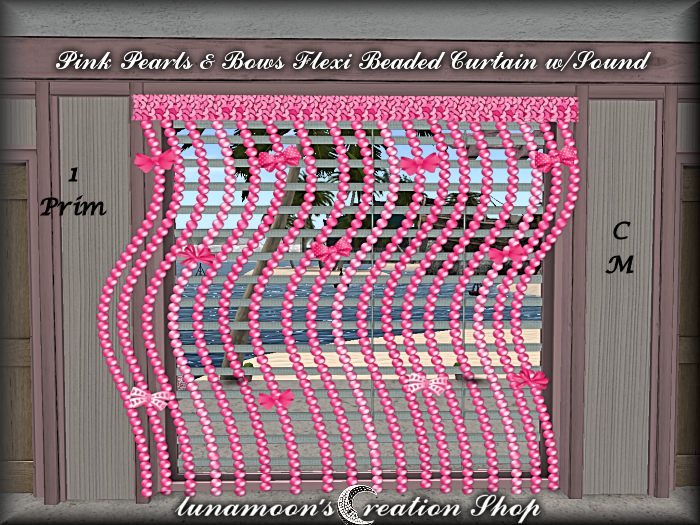 Pink Pearls & Bows Flexi Curtain with sound