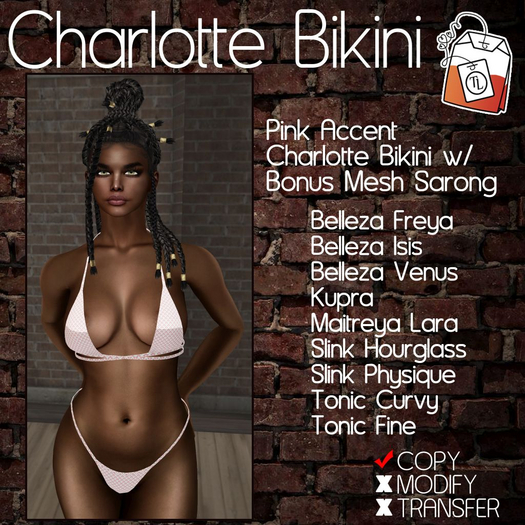 ~TL~ Pink Accent Charlotte Bikini