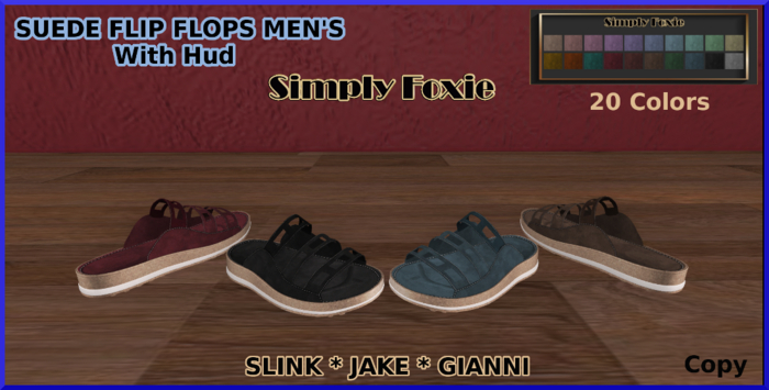 SUEDE Flip Flops Men's With Hud (Boxed)