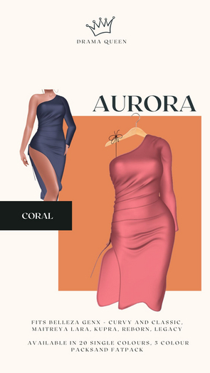 DRAMA QUEEN Aurora Dress Coral (ADD)