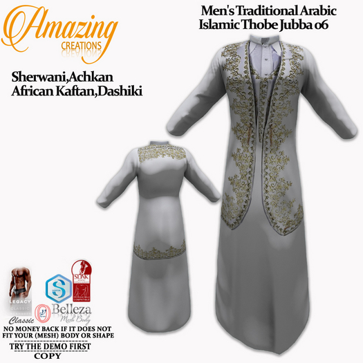 Thobe Jubba Sherwani Achkan African Arabic  - AmAzInG CrEaTiOnS Men Traditional Arabic  Islamic Thobe Jubba 6