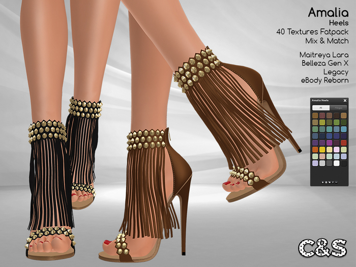 C&S Amalia Heels for Maitreya, Belleza, Legacy and eBody. 40 Text. Mix & Match